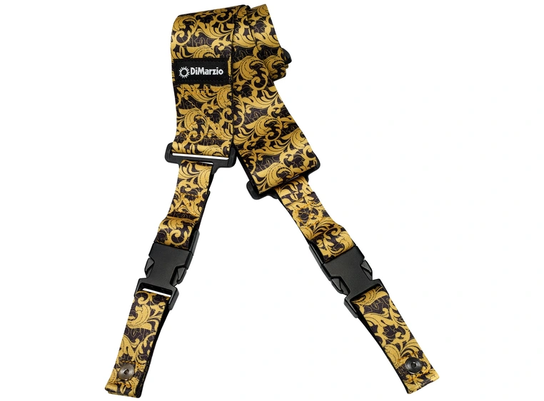 Dimarzio DD2250 2 ClipLock Strap Nylon Steve Vai UtoPIA - Black/Gold 