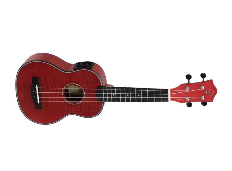 Dimavery UK-100 Soprano ukulele flamed red