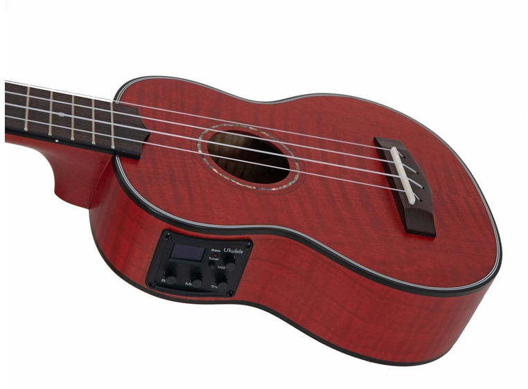 Dimavery UK-100 Soprano ukulele flamed red 