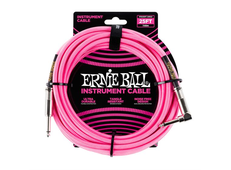 Ernie Ball EB-6078 Instrumentkabel 3 meter Neonrosa
