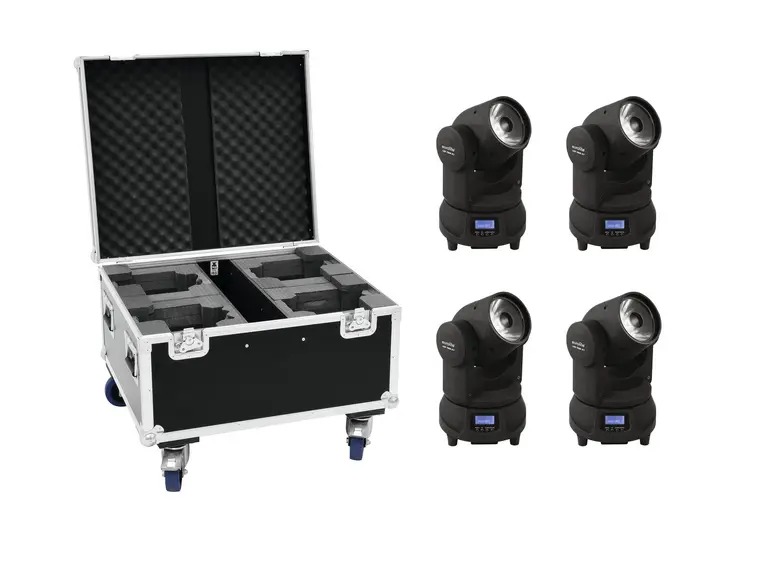 Eurolite Set 4x LED TMH-X1 Moving-Head Beam & Case 