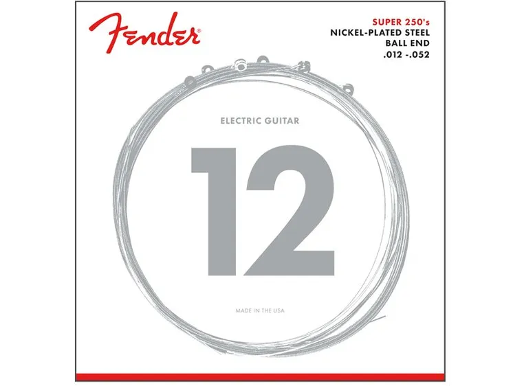 Fender Super 250 Guitar Strings (012-052) Nickel Plated Steel, Ball End 