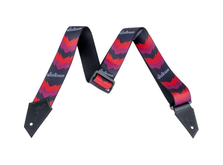 Jackson Strap with Double V Pattern Black/Red 
