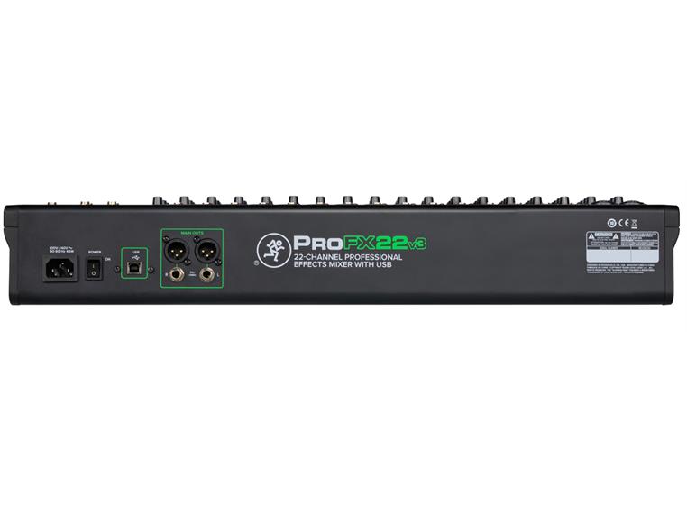 Mackie ProFX22v3 22 kanalers 4-bus profesjonell effektmikser m/USB
