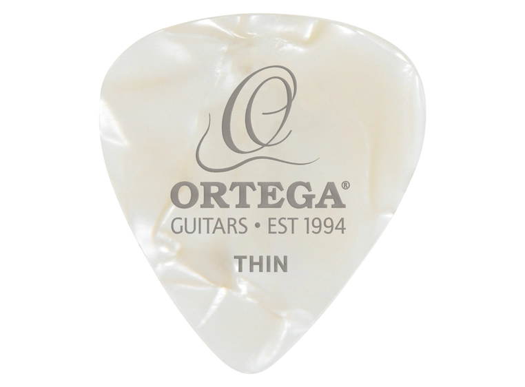 Ortega OGP-WP-T10 Celluloid picks Thin White Pearl, 10-pack 