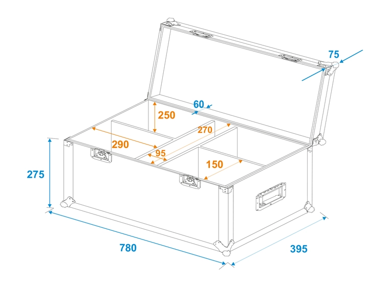 Roadinger Flightcase 4 x LED CBB-2 COB Bar 