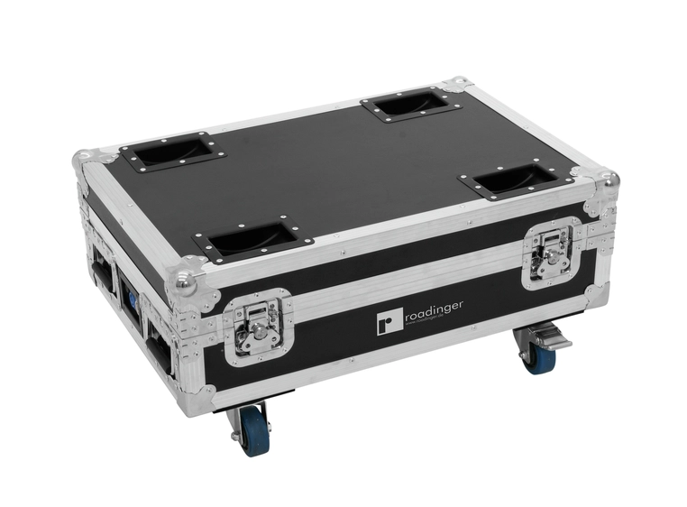 Roadinger Flightcase 4x AKKU BAR-6 Glow QCL Flex QuickDMX with charging function 