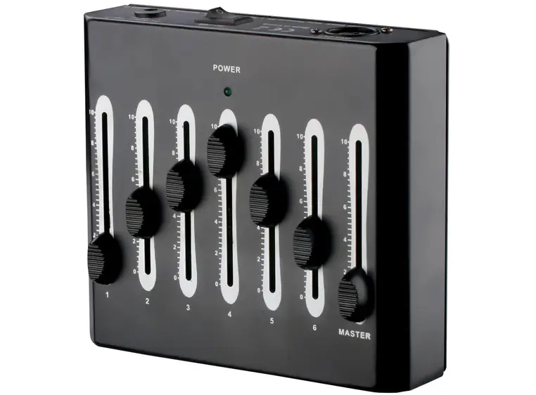 SBL 6 kanals DMX kontroller Batteri eller nettdrift. Adapter inkl 
