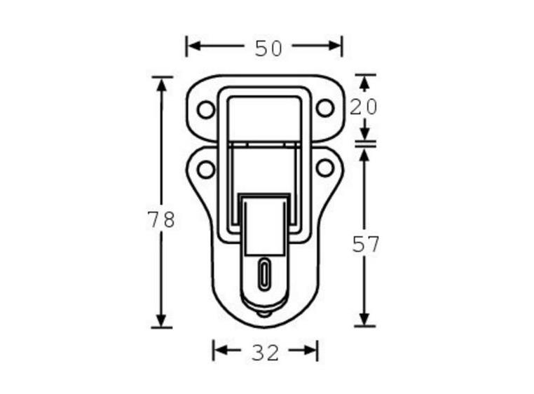 Adam Hall Hardware 16021 - Drawbolt large padlockable zinc p