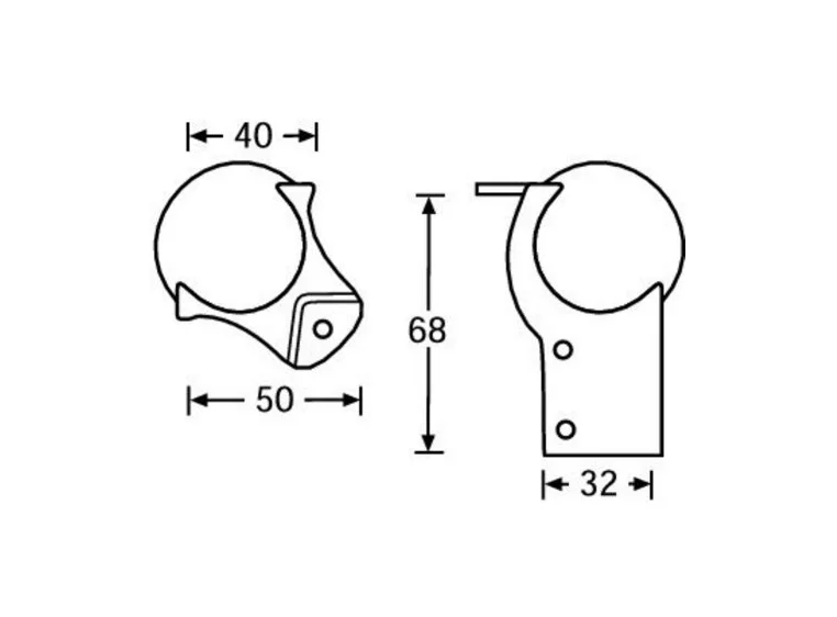 Adam Hall Hwd41202 Ball Corner medium cranked 30 mm 