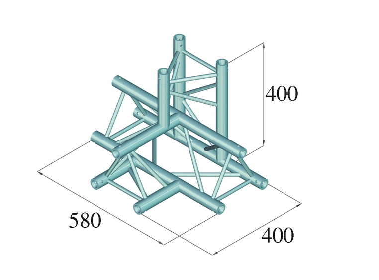 Alutruss Decolock DQ3-SPAT42 4-Way T-Piece / bk 