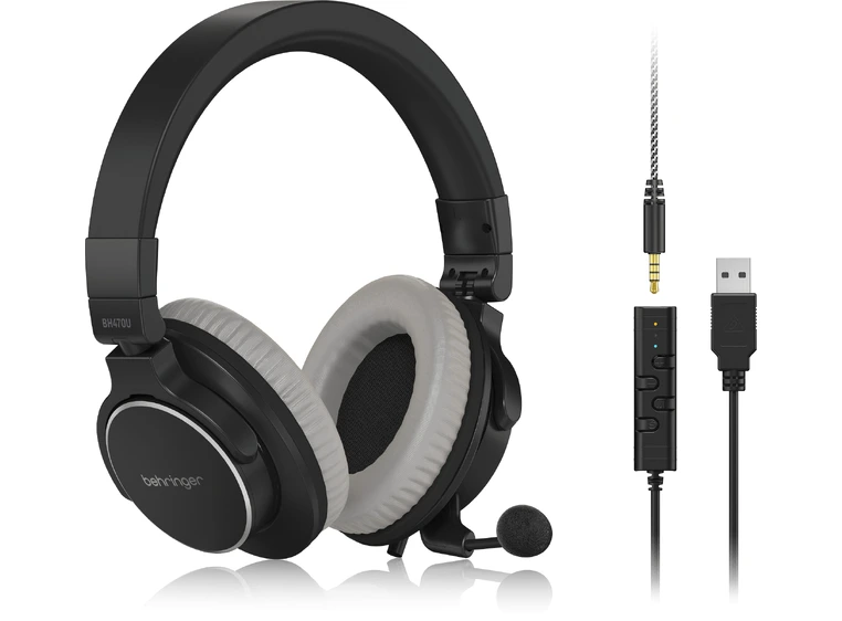 Behringer BH470U hodetelefoner med avtagbar mikrofon og USB kabel 