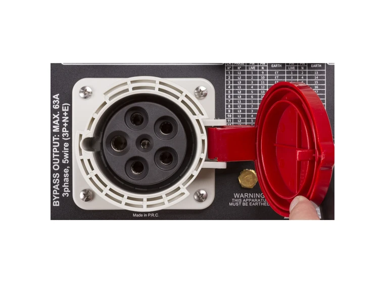 Briteq PD-63SH strømdistribusjon 12 x 16A ut på shuko + harting og soca 