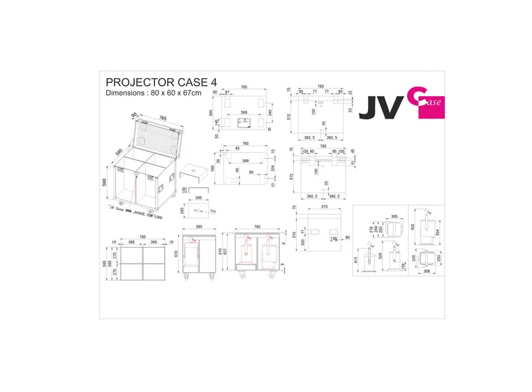 Briteq PROJECTOR CASE 4 Flightcase Passer 4 x BT-Theatre etc. 