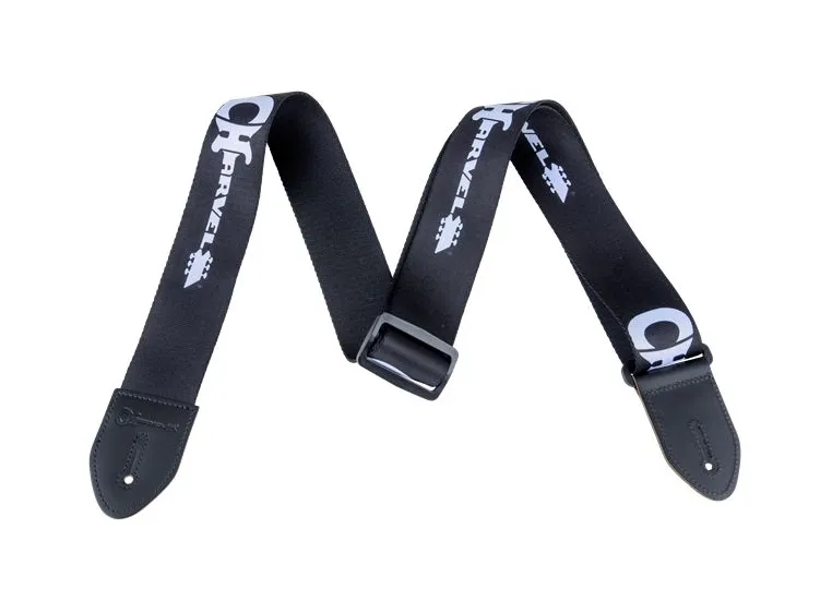 Charvel Strap, Black with White Logo 