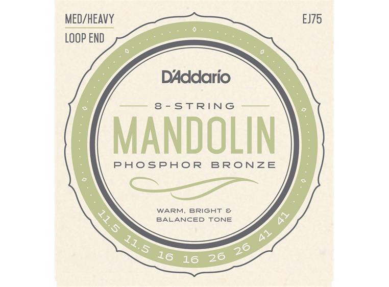 D'Addario EJ75 Mandolin (sett) Phosphor Bronze 0115- 041 Med/Heavy