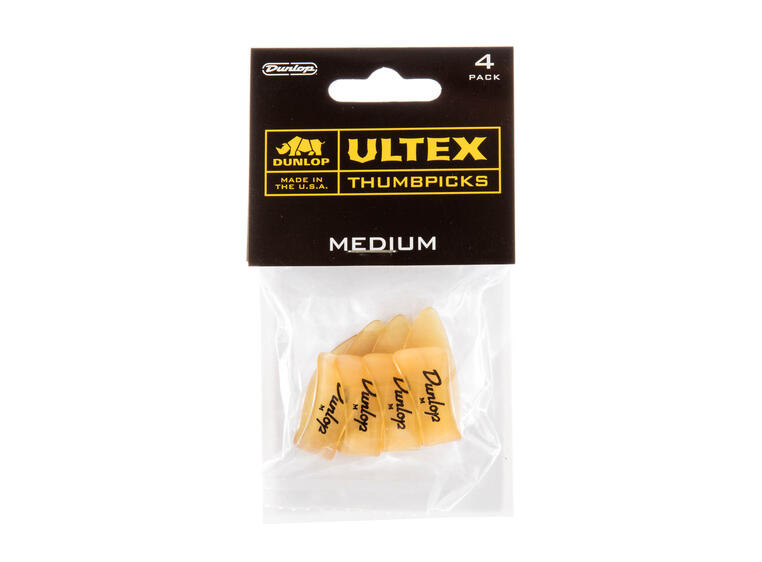 Dunlop 9072P Ultex Gold Medium tommelplekter 4-pakning