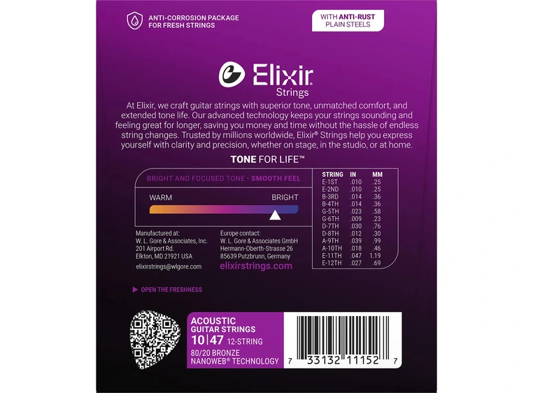 Elixir Nanoweb ak.gitar 12str. Light (010-047) 11152 