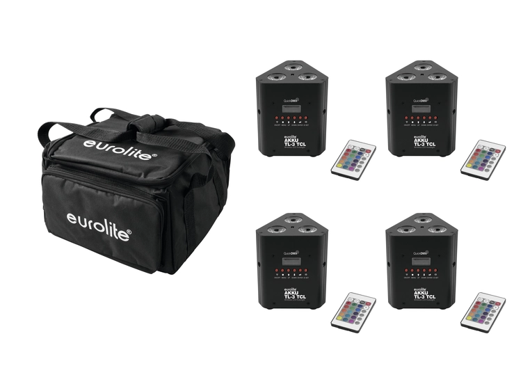 Eurolite Set 4x AKKU TL-3 QuickDMX & Soft-Bag 