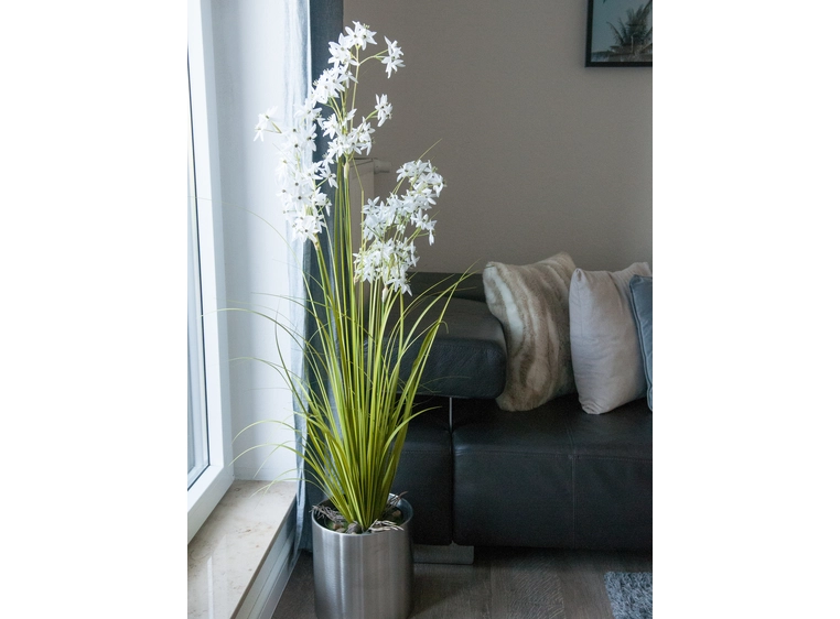 Europalms Jasmin grass artificial plant, white, 130 cm 