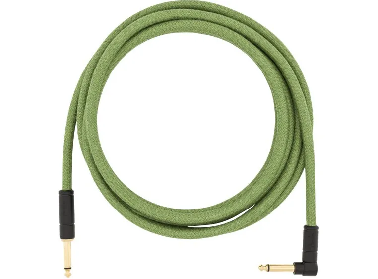 Fender 10' Festival Instrument Cable Angled, Pure Hemp, Green, 3m 