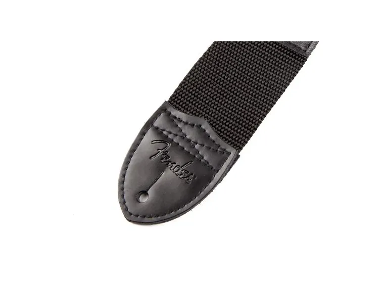 Fender 2" Black Poly Strap w/ Red Fender Logo 