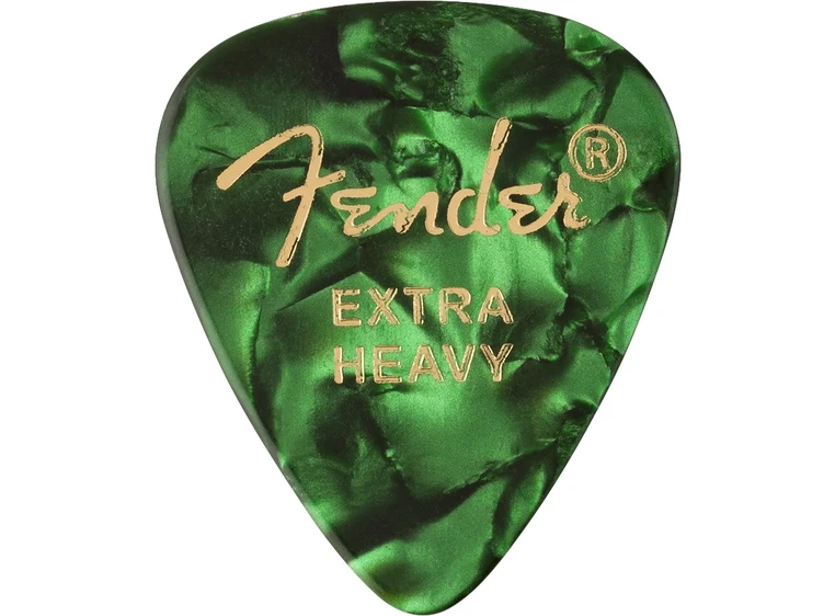 Fender 351 Shape Green Moto, Extra Heavy 12-pakning 