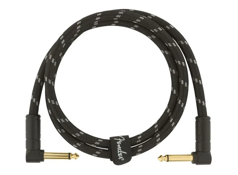 Fender Deluxe Series Instrument Cable Angle/Angle, 90cm 3', Black Tweed 
