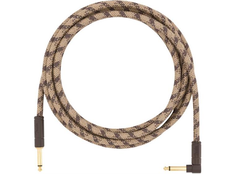 Fender Festival Instrument Cable 10' Angled, Pure Hemp, Brown Stripe