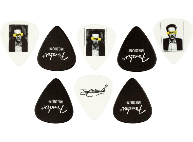 Fender Joe Strummer Pick Tin, Medium Black Plekter 8-pakning