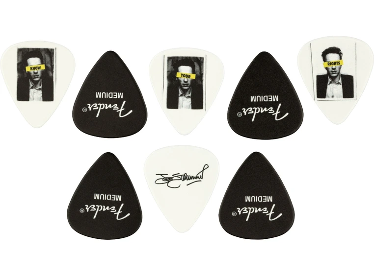 Fender Joe Strummer Pick Tin, Medium Black Plekter 8-pakning 