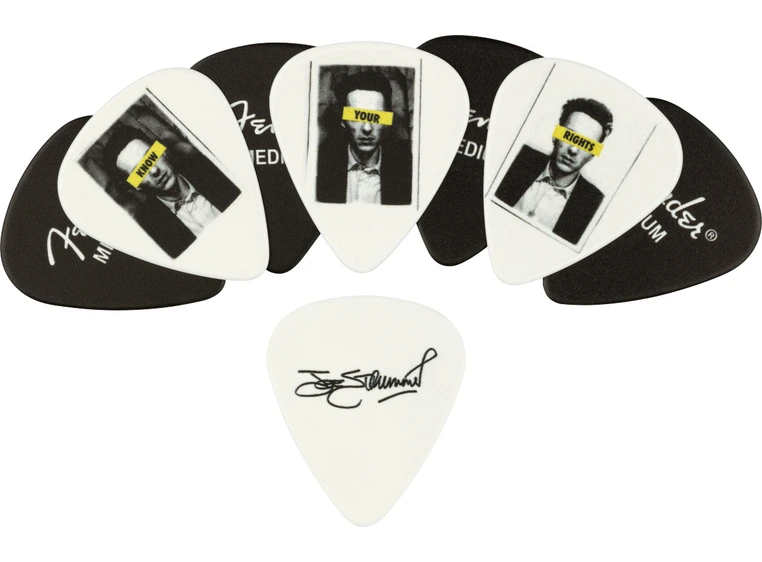 Fender Joe Strummer Pick Tin, Medium Black Plekter 8-pakning 