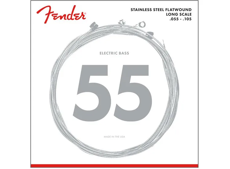 Fender Stainless 9050's Bass Strings (055-105) Stainless Steel Flatwound 