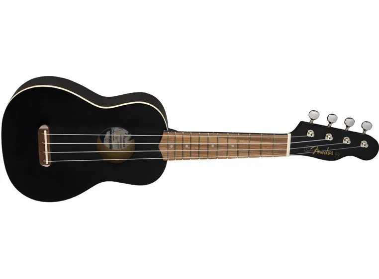 Fender Venice Soprano Ukulele Walnut Fingerboard, Black 