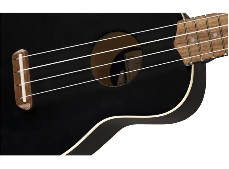 Fender Venice Soprano Ukulele Walnut Fingerboard, Black 