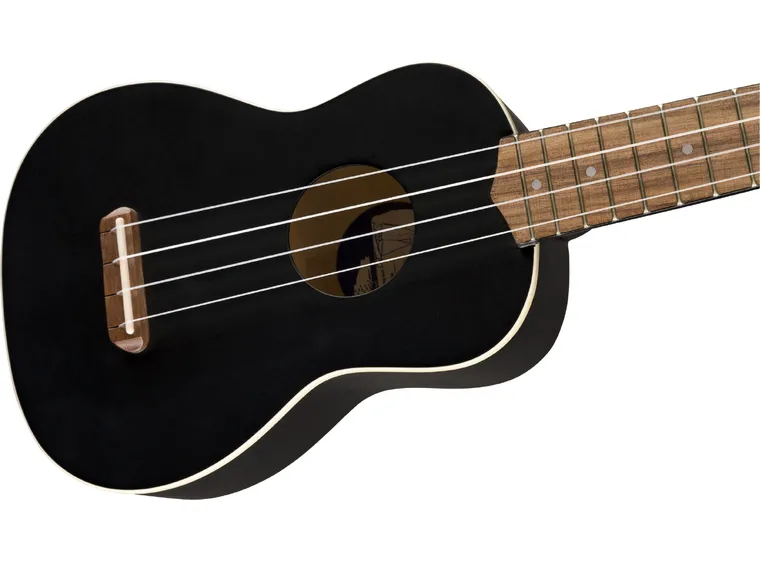 Fender Venice Soprano Ukulele Walnut Fingerboard, Black 