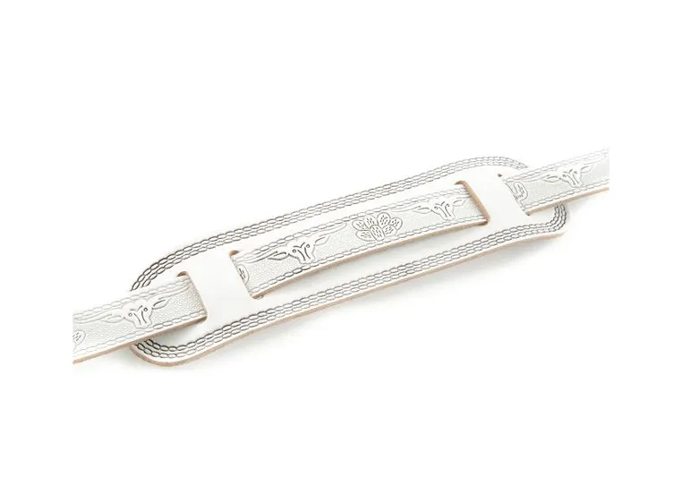 Gretsch Vintage Tooled Guitar Strap White Leather 