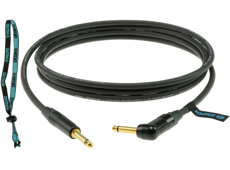 Klotz Titanium instrumentkabel 3m Jack-vinkel jack Gold 
