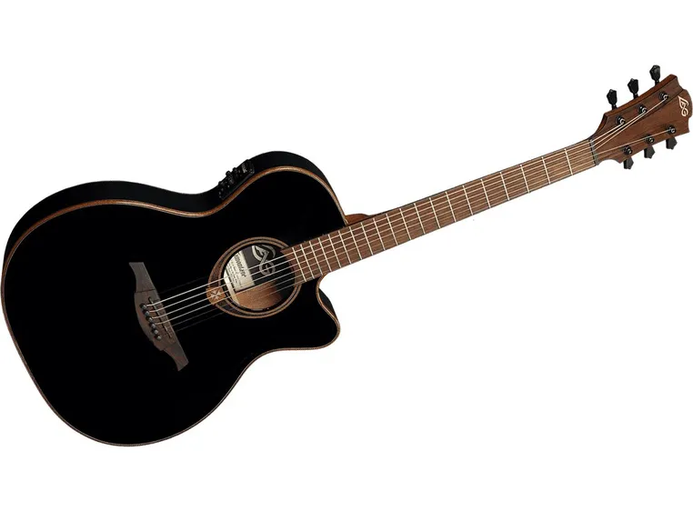 Lag Guitars GLA T118ASCE-BLK Auditorium slim cutaway electro black 