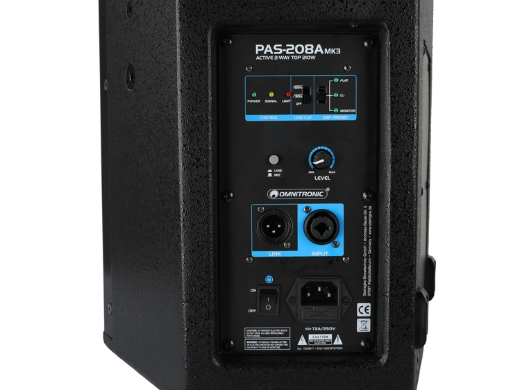 Omnitronic PAS-208A MK3 2-Way Top Active, DSP 