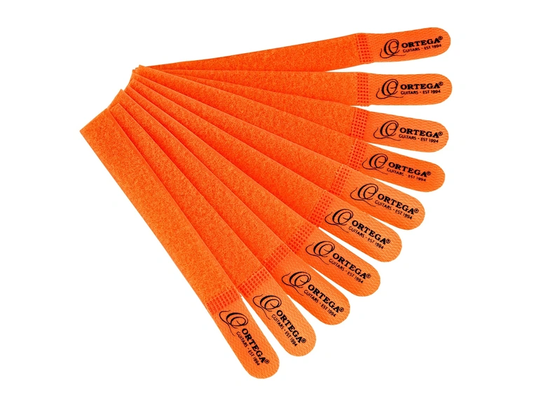 Ortega OCBT-10 Cable ties, hook & loop orange, 10-pakning 