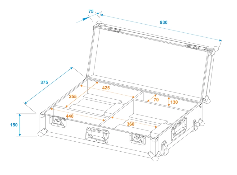 Roadinger Flightcase 2x LED TSL-1000 with trolley function 