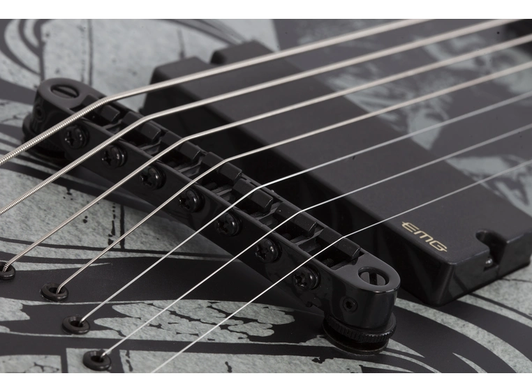 Schecter V-7 Chris Howorth Snake Cross (SBK) Satin Black 