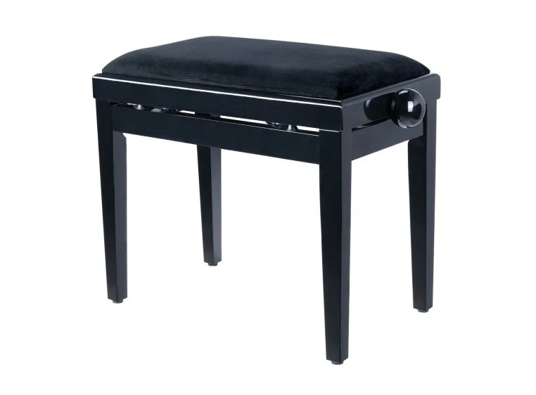 Soundsation SBH-103V-BK Pianostol, blank svart, svart plysh 