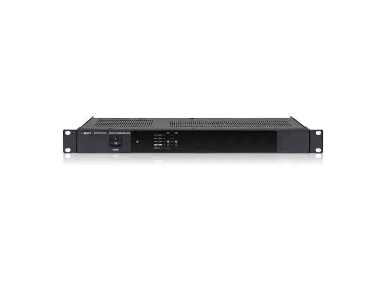 Apart Forsterker 2x60W@100V/4Ohm, 1x120W@100V/8Ohm), vifteløs, 1U, 19" 