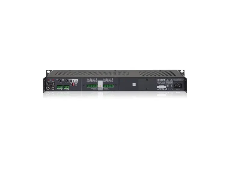 Apart Forsterker 2x60W@100V/4Ohm, 1x120W@100V/8Ohm), vifteløs, 1U, 19" 