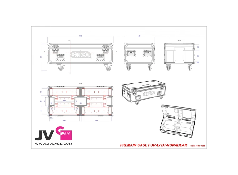 Briteq Flightcase for BT-NONABEAM for 4 stk Nonabeam 