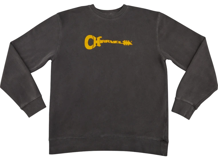 Charvel Logo Sweatshirt, Gray and Yellow M 