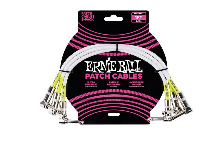Ernie Ball EB-6055 Patch-kabel 30cm 3-pakning White