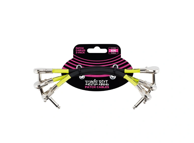 Ernie Ball EB-6059 patch cable Flat Connectors 15 cm, 3-pack 